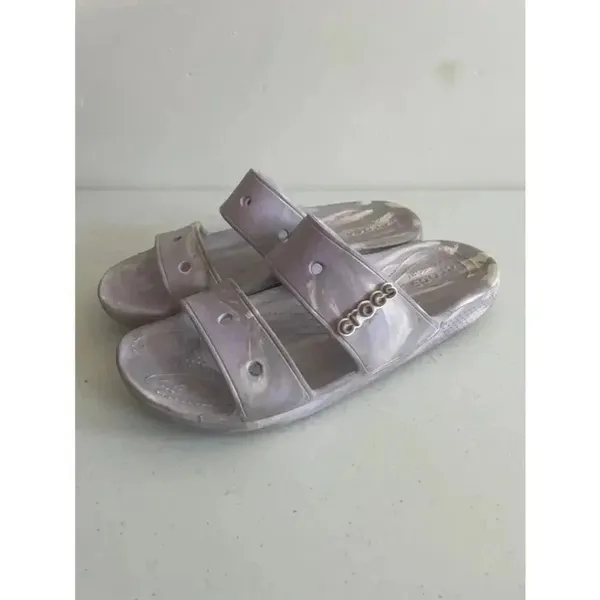 Unisex Crocs Sandals Slides Birkenstock‎ Style Purple Size M8/W10 GUC! - Image 2