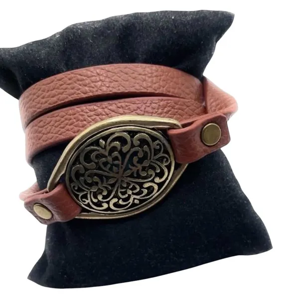 Premier Designs "Desert Diva" Faux Leather Turquoise Wrap Bracelet - Boho Western - Image 2