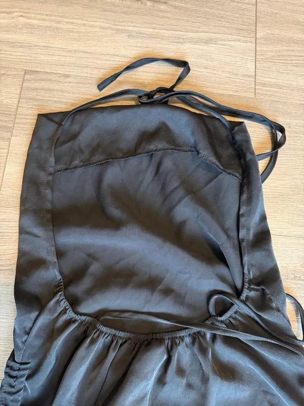 SheIn Black Satin Halter Dress with Side Ruching /Festival/ Summer night dress - Image 5