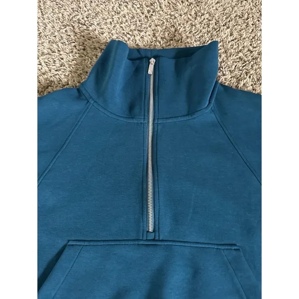 Calia Women's blue green 1/4 zip cropped‎ athletic pullover top size small - Image 5