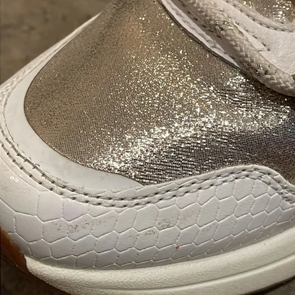 ALDO Gold White Vany Fashion Sneaker Shoes Womens 7.5 EU 38 Metallic Lace-up - Image 11