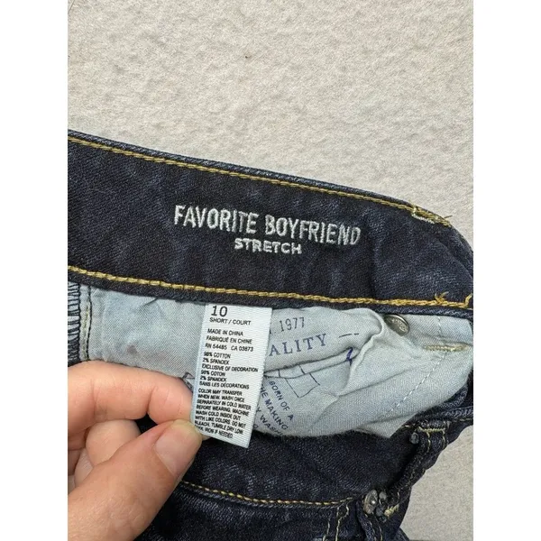 American Eagle Favourite Boyfriend Jeans Womens Size 10 Short Stretch Blue - Image 3
