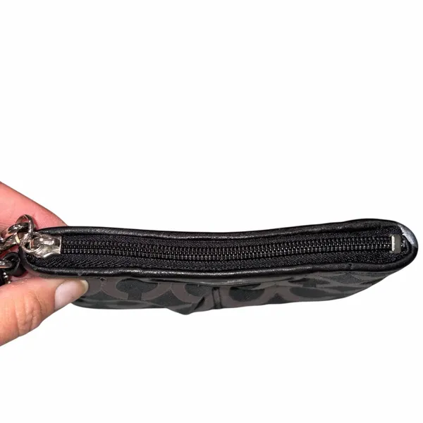 Coach Signature Gray & Black Op Art Wristlet Wallet - Image 4