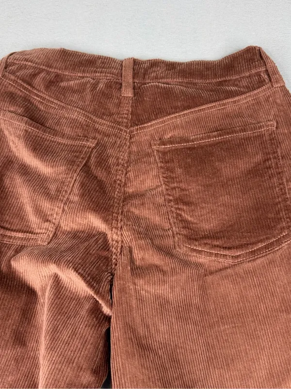 Old Navy Womens 2 Mauve Corduroy Barrel Ankle Pants High Rise Stretch NWT - Image 4