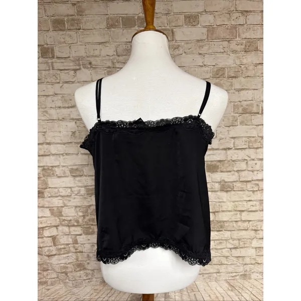 Forever 21 00s Scene Emo Black Lace Cropped Cami Sz L‎ Gothcore Witchy Y2k Indie Sleaze - Image 7