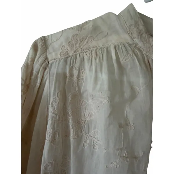 Anthropologie Pilcro Tavi Embroidered Button Down Blouse Bisque Women's Small‎ - Image 9