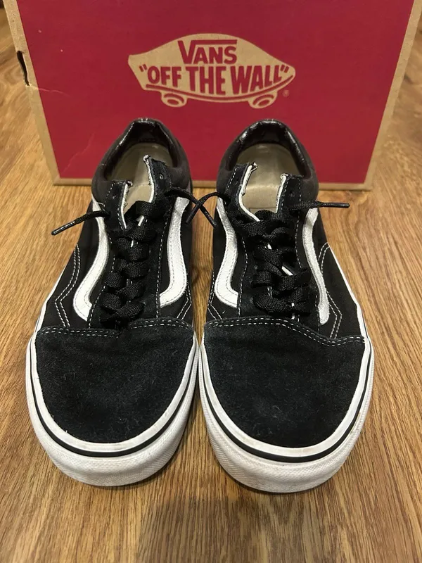 VANS old skool black suede lace up shoes sneakers women’s 8.5 Preowned - Image 5