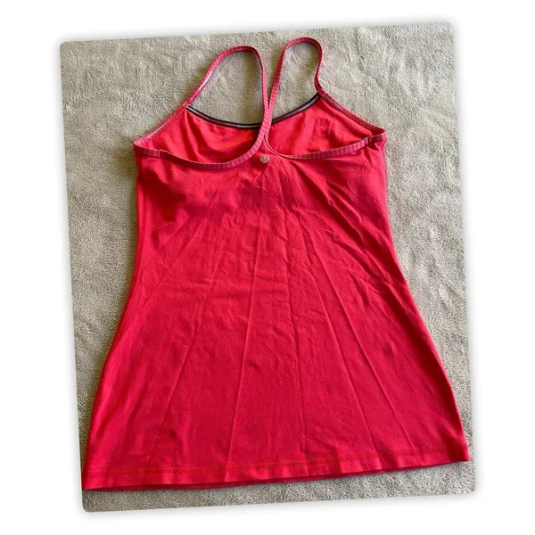 Lululemon Power Y Tank Pink Shelf Bra No Padding‎ Womens Sz. 8 - Image 2