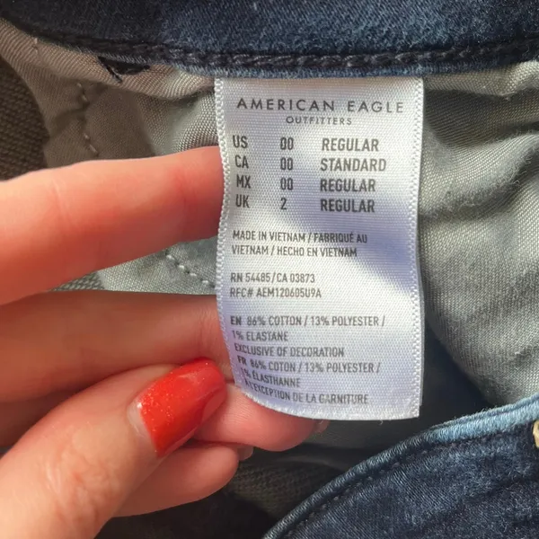 American Eagle Dark Wash Indigo Super High Rise Jegging Super Stretch Size 2 Reg - Image 5