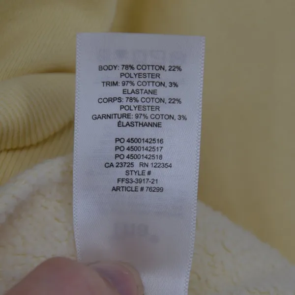 Aritzia TNA Cozy Fleece Perfect Crew Sweatshirt Yellow Solid Pullover Women's XS - Image 7