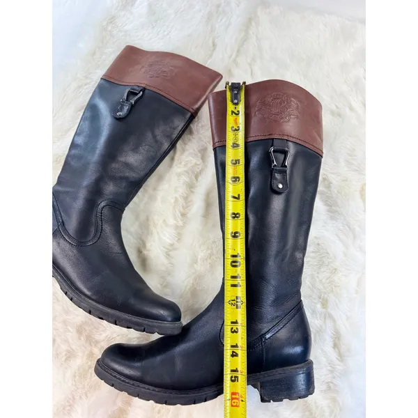 Blondo Aqua Protect Black Brown Leather Waterproof Riding Boots B1974-91 Size 8M - Image 3
