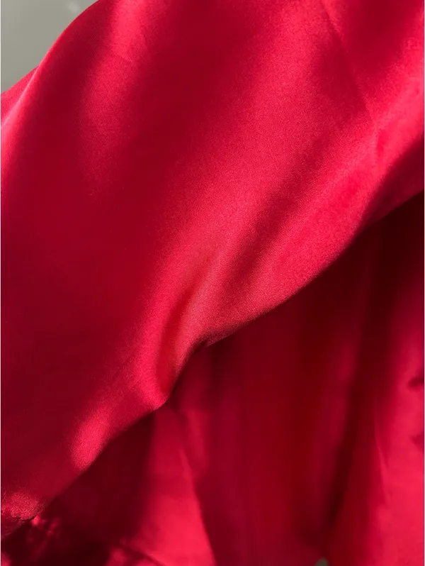 SheIn Red silk miniskirt - Image 4