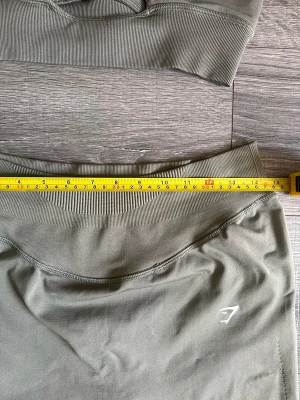 Gymshark Olive Seamless Cross-Back Sports Bra and High-Waist Leggings - Image 7