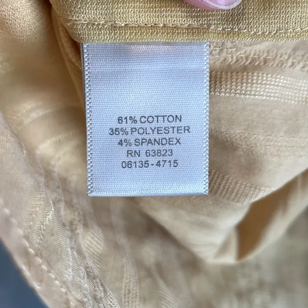 Christopher & Banks Women's L Vintage Y2K Yellow Gold Fall Office V-Neck Blouse - Image 5