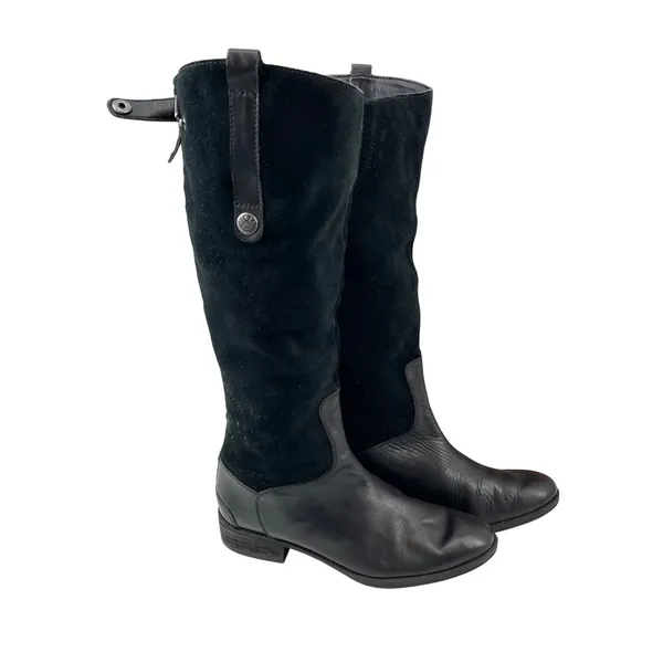 Sam Edelman‎ Black Leather Suede Knee High Boots Size 8M Side Zip - Image 2