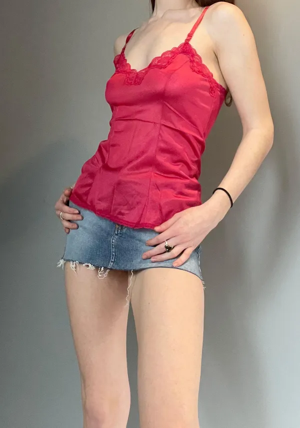 red lingerie tank top - Image 3