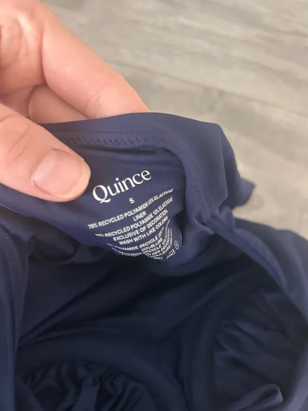 New Quince Italian Underwire One-Piece Swimsuit in Navy Blue Size Small MSRP $42 - Image 4
