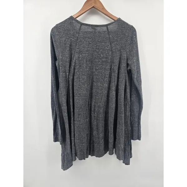 We The Free Tunic Womens Small Sharkbite Hem Charcoal Gray Long Sleeve EUC - Image 3
