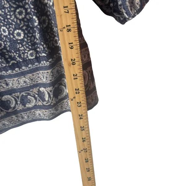 Lucky Brand Women's Size‎ Medium Blue Boho Floral Soft Modal 3/4 Sleeve Blouse - Image 8