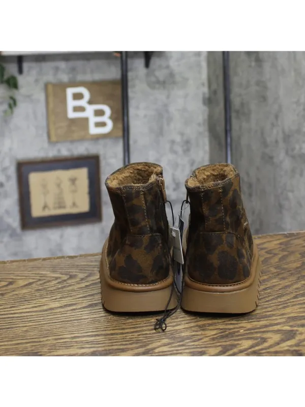 NWT Universal Thread Microsuede Ankle Boots with Memory Foam Leopard Brown 6M - Image 5