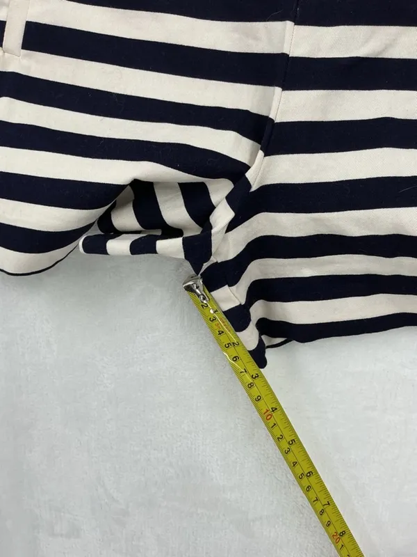Zara Navy and White Striped Belted Shorts 813 - Image 6