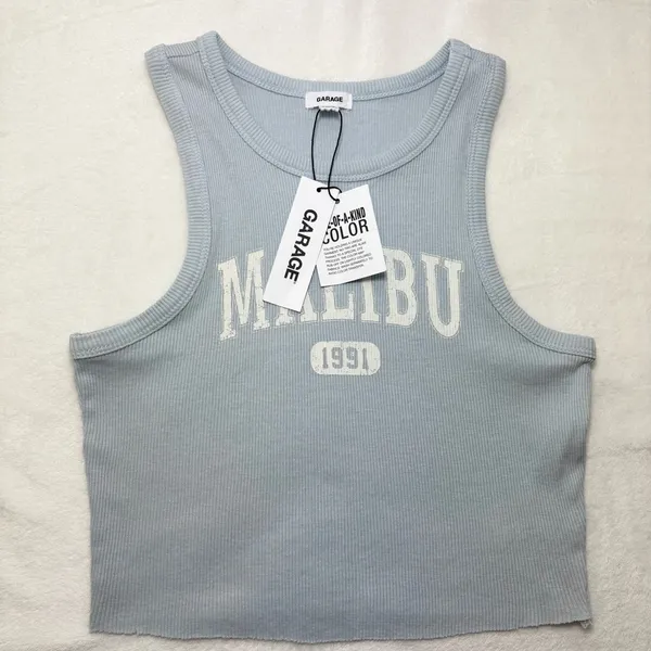 Garage Light Blue Malibu Crop Top Cami Kenny Tank Kentucky‎ Blue Size PS - Image 3