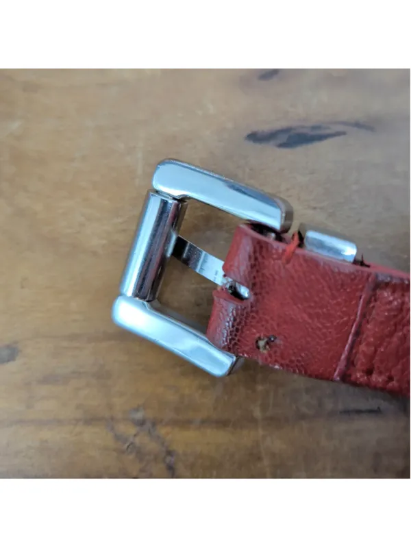 Michael; Michael Kors Red Leather Mini Cross-body Purse - Image 6