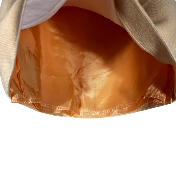 Mango Textured Woven Mini Skirt Solid Peach Preppy Cotton Linen Blend Size M - Image 3
