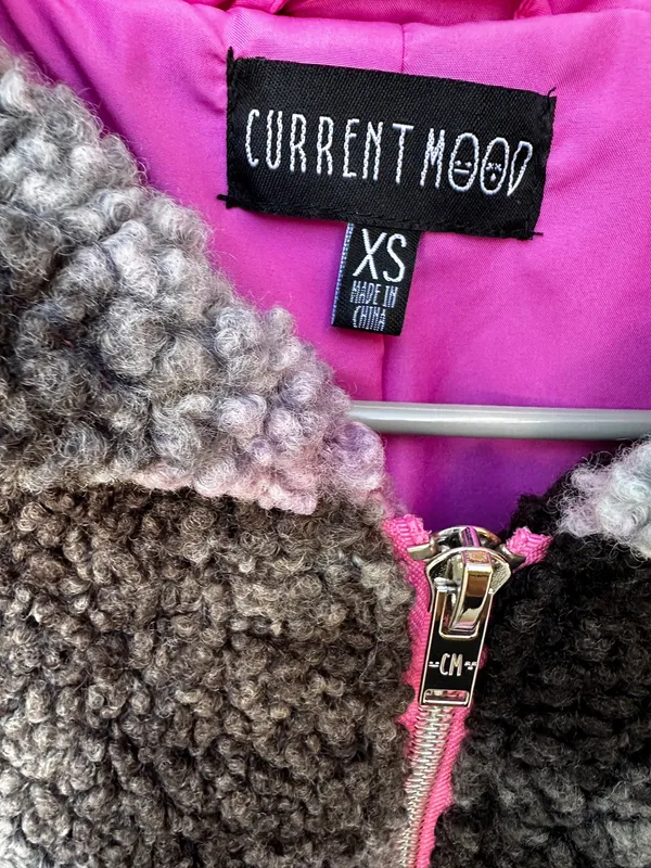 Current Mood Oversized Dolls Kill Cozy Tie Dyed Sherpa Jacket XS - Image 4