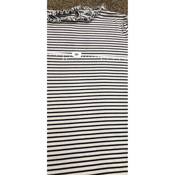 Croft & Barrow Women Plus 4X Striped Ruffle Neck Ribbed Long Sleeve Black White‎ - Image 7