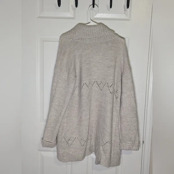 JACK by BB Dakota NWT Oatmeal Chunky Knit Open Front Cardigan Sweater Medium - Image 3
