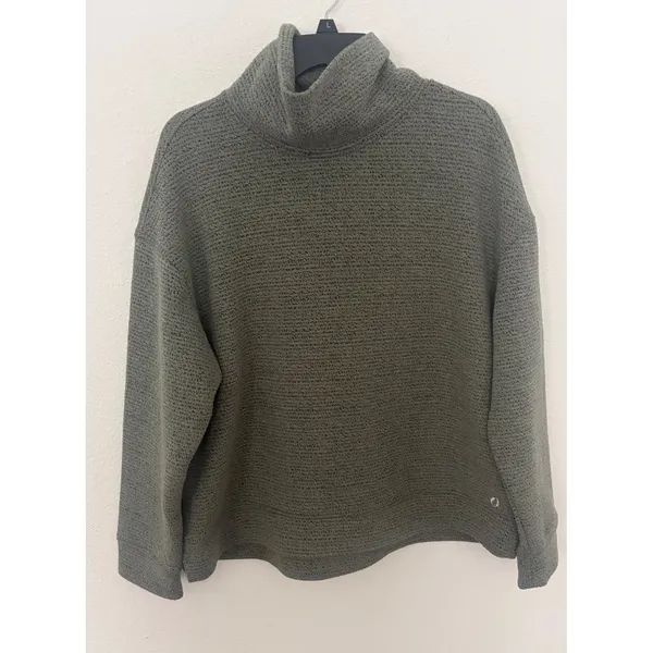 The American Outdoorsman XL Olive Green Cowl Neck Textured Pullover Top Camping - Image 2