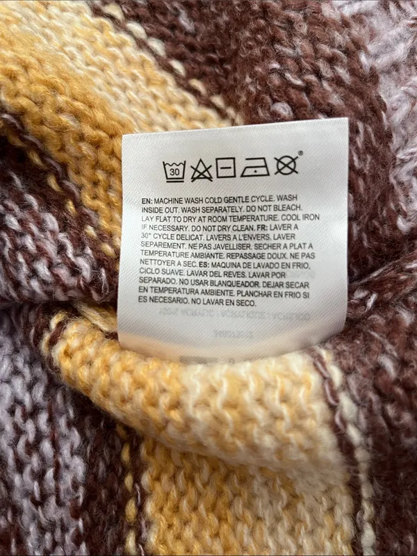 Billabong Striped Crewneck Sweater in Yellow, Brown & Teal - Image 9