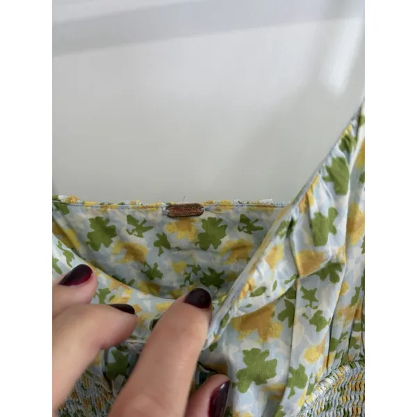 FREE PEOPLE Lavender Daze Dress Green Floral Print L/XL - Image 3