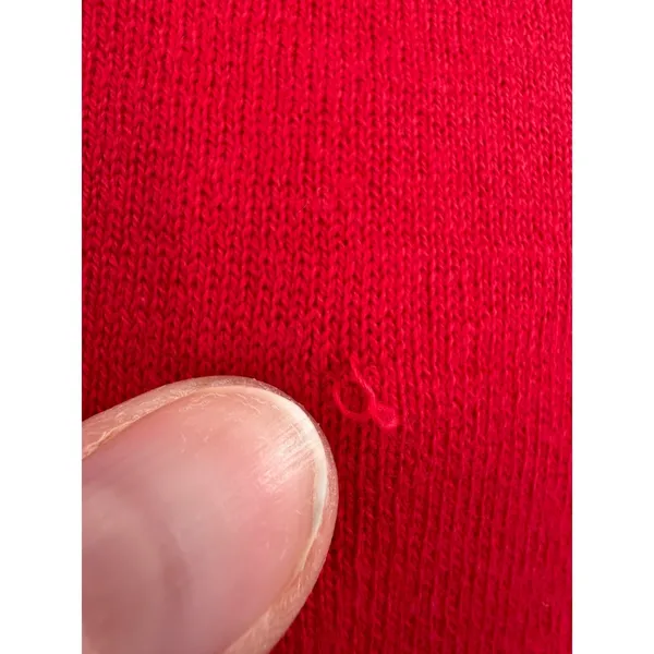 J.Crew Ruffle Neck Sweater Womens M Red Long Sleeve AS298 Preppy Cozy holiday - Image 6