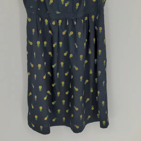 J. Crew Women's Size 6‎ Navy Pineapple Dress Fully Lined Rear Zip Pockets Lined - Image 3