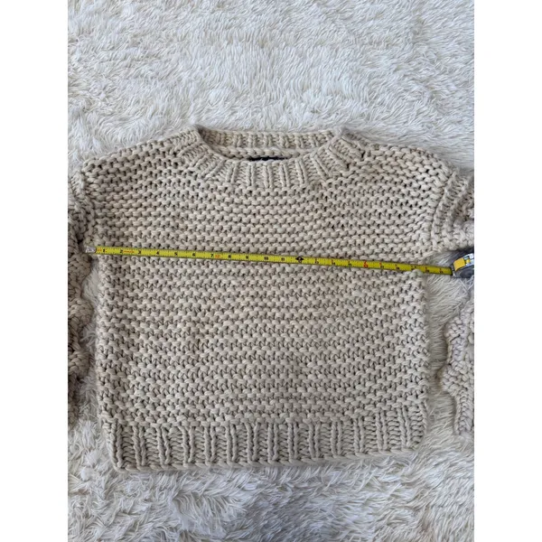 Olivaceous Women's Cream Knit Bobble Sleeve Pullover Sweater Size L‎ - Image 5