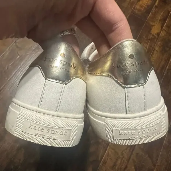 Kate Spade perforated spade gold detail luxe lace up size 8 sneakers - Image 7