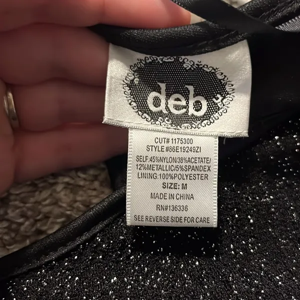 Deb Bodycon‎ Black Sparkle Dress with Open Back Medium - Image 4
