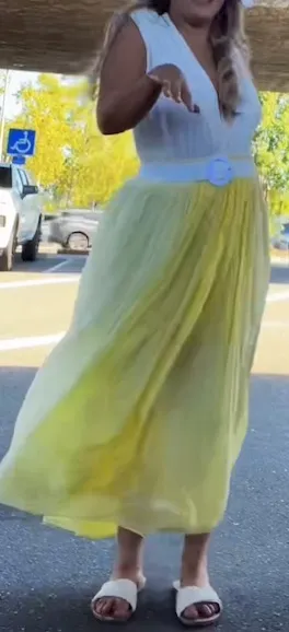 Silk Ombré Yellow Maxi Skirt Size M - Image 5