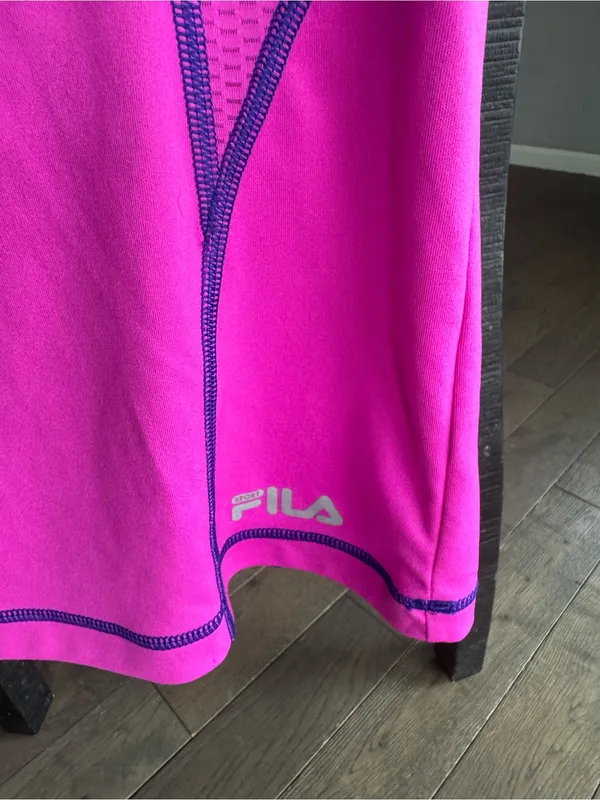 FILA Women's Short-Sleeve Performance Tee in Fuchsia with Purple Contrast - Image 3