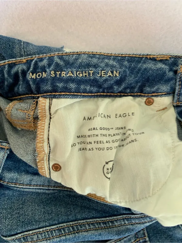 aerie Distressed Blue Boyfriend Jeans - Image 9