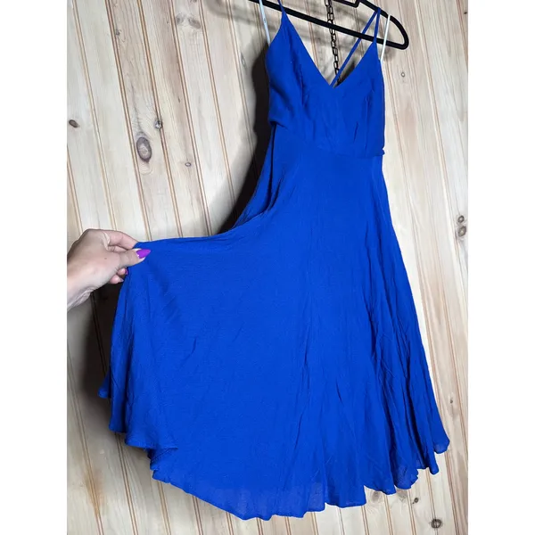 NWT Lulus Troulos Royal Blue Lace-Up Midi Dress Party Cocktail Night Out Size S - Image 4