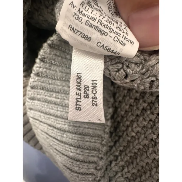 J.Crew‎ Womens Gray Textured 100% Cotton Waffle Knit V-Neck Sweater AK361 XS - Image 6