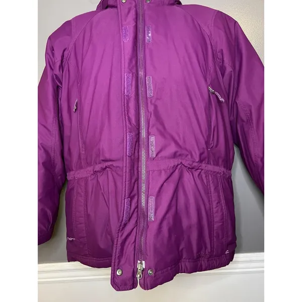 L.L.Bean Goosedown Coat Womens Large Purple Hooded Gore-Tex Down Parka Faux Fur - Image 7