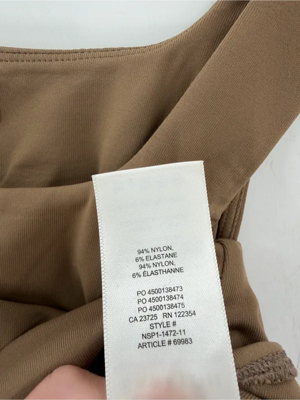 Aritzia BABATON Square contour sleeveless thong tank top mocha brown bodysuit - Image 6