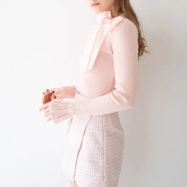 Nancy Pink Dust Sparkle Sweater Size Extra Large Bow‎ NEW - Image 4