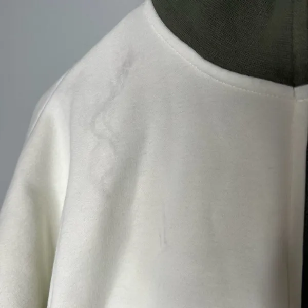 Fabletics Catarina Mock Neck Half Zip Pullover white dove/ safari sz small FLAWS - Image 3