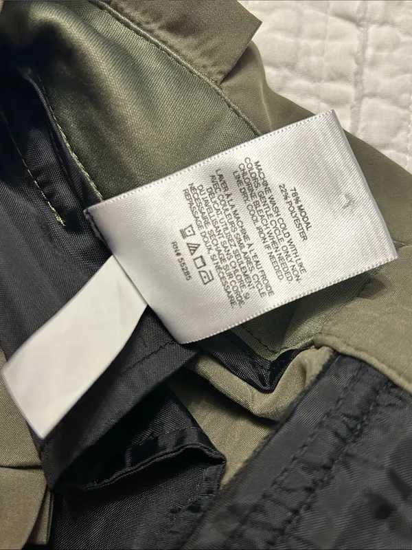 Express Olive Tie-Belt Paperbag Pants, Small - Image 7
