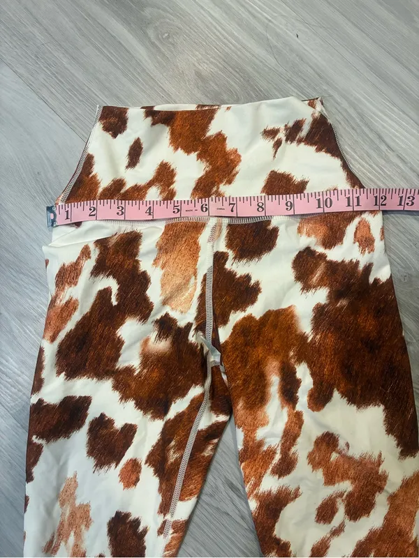 Weworewhat Cow Print womens‎ Leggings — Brown & Cream - Image 3